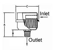 FS Series 1/4 to 1" filter silencer drawing