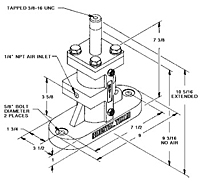 EP-225 Pneumatic Extended Piston Vibrator Diagram