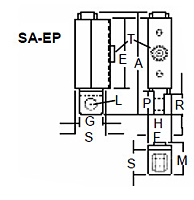 SA-EP Series Pneumatic Piston Vibrator Diagram