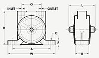 BVS Series Pneumatic Turbine Vibrator Diagram