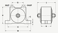 MHI/MLT Pneumatic Turbine Vibrator Diagram